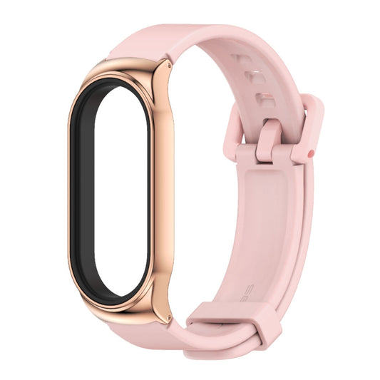 For Xiaomi Mi Band 8 Mijobs CS Case Silicone Watch Band(Pink Rose Gold) - Watch Bands by MIJOBS | Online Shopping UK | buy2fix