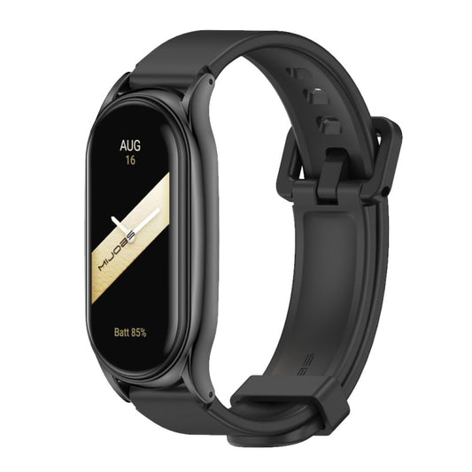 For Xiaomi Mi Band 8 Mijobs Plus Case Silicone Watch Band(Black) - Watch Bands by MIJOBS | Online Shopping UK | buy2fix