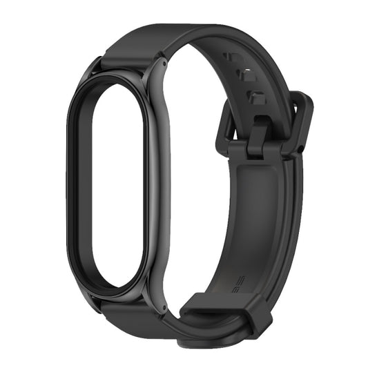 For Xiaomi Mi Band 8 Mijobs Plus Case Silicone Watch Band(Black) - Watch Bands by MIJOBS | Online Shopping UK | buy2fix