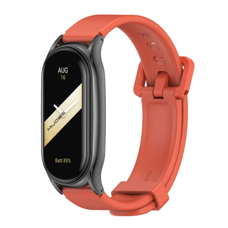 For Xiaomi Mi Band 8 Mijobs Plus Case Silicone Watch Band(Orange Black) - Watch Bands by MIJOBS | Online Shopping UK | buy2fix