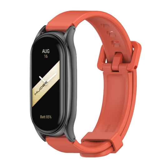 For Xiaomi Mi Band 8 Mijobs Plus Case Silicone Watch Band(Orange Black) - Watch Bands by MIJOBS | Online Shopping UK | buy2fix