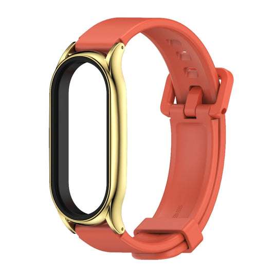 For Xiaomi Mi Band 8 Mijobs Plus Case Silicone Watch Band(Orange Gold) - Watch Bands by MIJOBS | Online Shopping UK | buy2fix