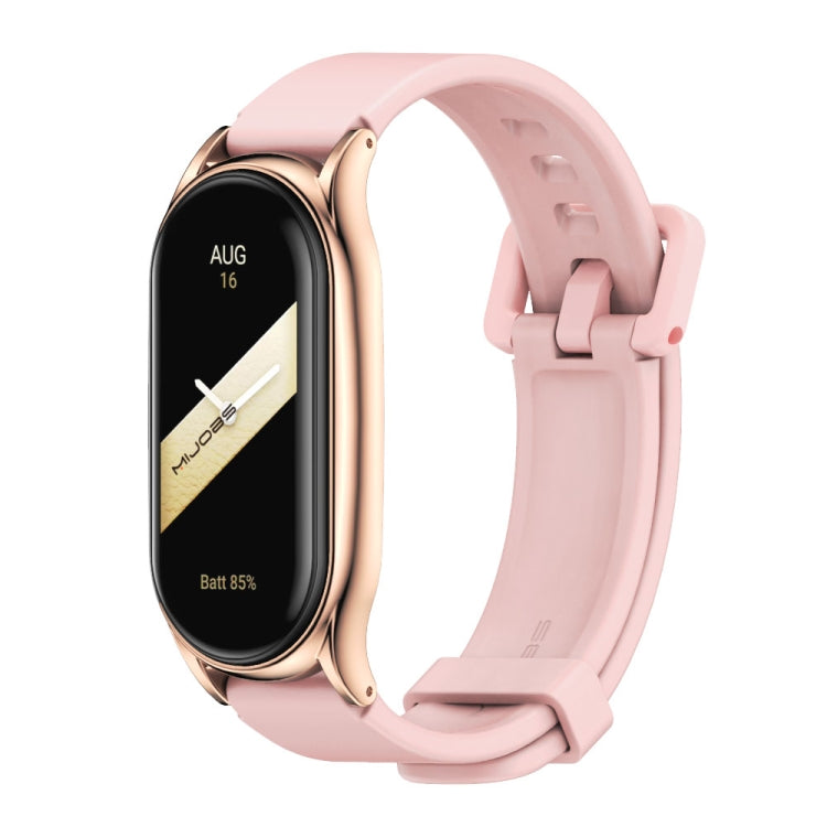 For Xiaomi Mi Band 8 Mijobs Plus Case Silicone Watch Band(Pink Rose Gold) - Watch Bands by MIJOBS | Online Shopping UK | buy2fix
