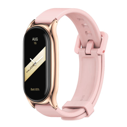 For Xiaomi Mi Band 8 Mijobs Plus Case Silicone Watch Band(Pink Rose Gold) - Watch Bands by MIJOBS | Online Shopping UK | buy2fix