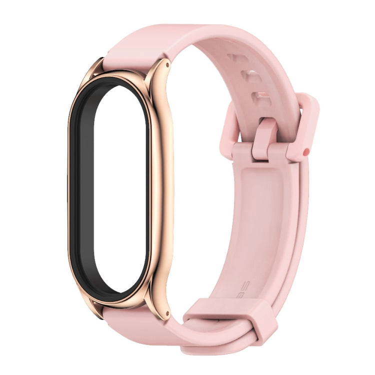For Xiaomi Mi Band 8 Mijobs Plus Case Silicone Watch Band(Pink Rose Gold) - Watch Bands by MIJOBS | Online Shopping UK | buy2fix