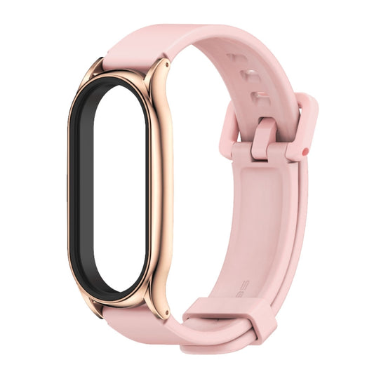 For Xiaomi Mi Band 8 Mijobs Plus Case Silicone Watch Band(Pink Rose Gold) - Watch Bands by MIJOBS | Online Shopping UK | buy2fix