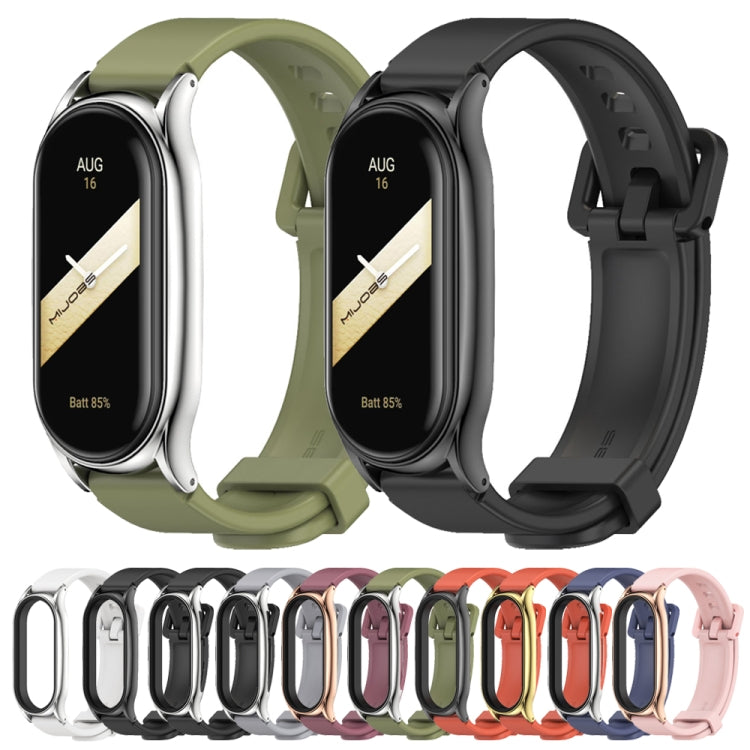 For Xiaomi Mi Band 8 Mijobs Plus Case Silicone Watch Band(Black) - Watch Bands by MIJOBS | Online Shopping UK | buy2fix