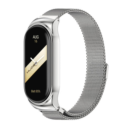 For Xiaomi Mi Band 8 Mijobs CS Case Milan Magnetic Stainless Steel Watch Band(Silver) - Watch Bands by MIJOBS | Online Shopping UK | buy2fix