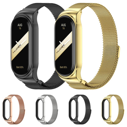 For Xiaomi Mi Band 8 Mijobs CS Case Milan Magnetic Stainless Steel Watch Band(Silver) - Watch Bands by MIJOBS | Online Shopping UK | buy2fix
