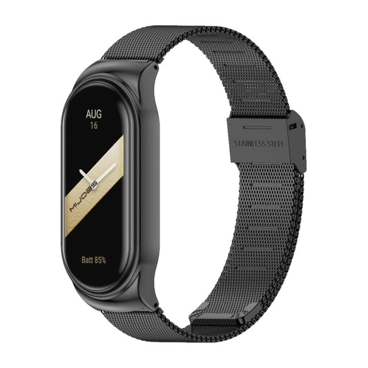 For Xiaomi Mi Band 8 Mijobs CS Case Milan Buckle Metal Watch Band(Black) - Watch Bands by MIJOBS | Online Shopping UK | buy2fix