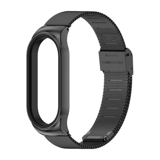 For Xiaomi Mi Band 8 Mijobs CS Case Milan Buckle Metal Watch Band(Black) - Watch Bands by MIJOBS | Online Shopping UK | buy2fix