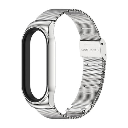For Xiaomi Mi Band 8 Mijobs CS Case Milan Buckle Metal Watch Band(Silver) - Watch Bands by MIJOBS | Online Shopping UK | buy2fix