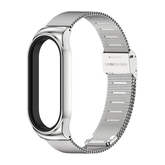 For Xiaomi Mi Band 8 Mijobs CS Case Milan Buckle Metal Watch Band(Silver) - Watch Bands by MIJOBS | Online Shopping UK | buy2fix