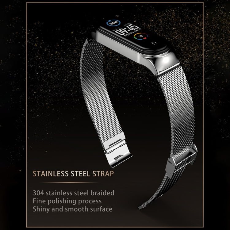 For Xiaomi Mi Band 8 Mijobs CS Case Milan Buckle Metal Watch Band(Silver) - Watch Bands by MIJOBS | Online Shopping UK | buy2fix