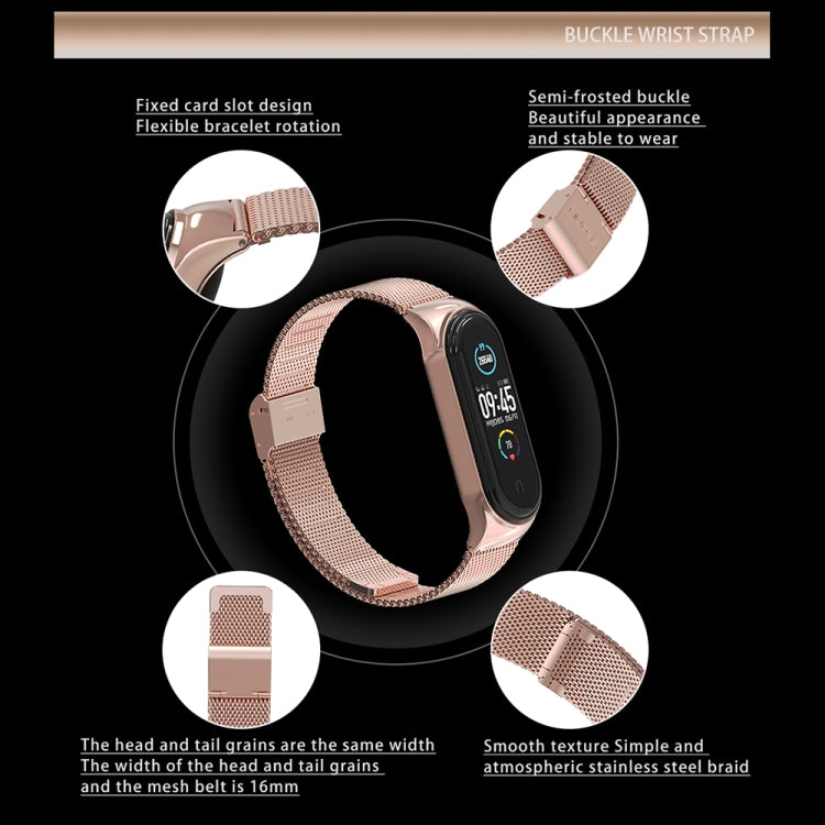 For Xiaomi Mi Band 8 Mijobs CS Case Milan Buckle Metal Watch Band(Gold) - Watch Bands by MIJOBS | Online Shopping UK | buy2fix
