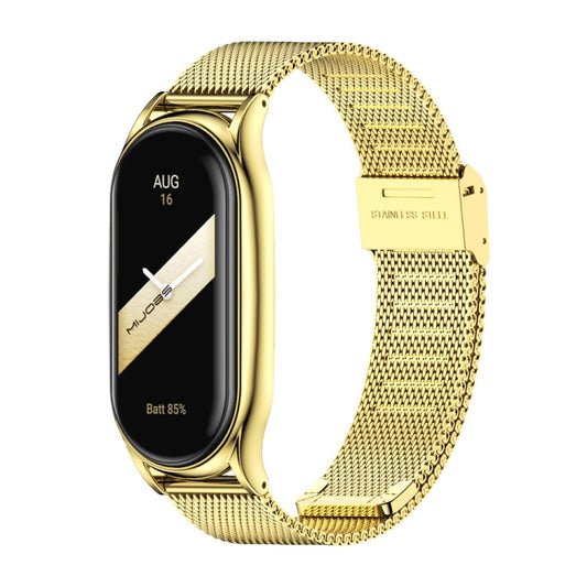 For Xiaomi Mi Band 8 Mijobs Plus Case Milan Buckle Metal Watch Band(Gold) - Watch Bands by MIJOBS | Online Shopping UK | buy2fix