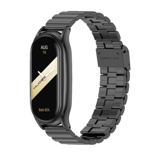 For Xiaomi Mi Band 8 Mijobs Plus Case Bamboo Buckle Metal Watch Band(Black) - Watch Bands by MIJOBS | Online Shopping UK | buy2fix