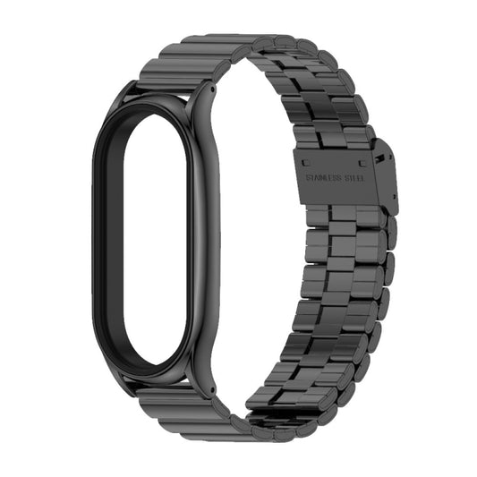 For Xiaomi Mi Band 8 Mijobs Plus Case Bamboo Buckle Metal Watch Band(Black) - Watch Bands by MIJOBS | Online Shopping UK | buy2fix