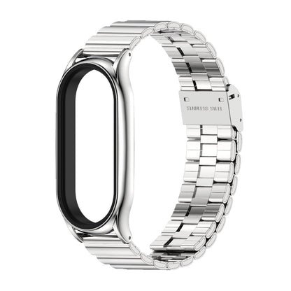 For Xiaomi Mi Band 8 Mijobs Plus Case Bamboo Buckle Metal Watch Band(Silver) - Watch Bands by MIJOBS | Online Shopping UK | buy2fix