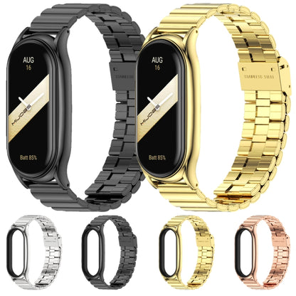 For Xiaomi Mi Band 8 Mijobs Plus Case Bamboo Buckle Metal Watch Band(Black) - Watch Bands by MIJOBS | Online Shopping UK | buy2fix