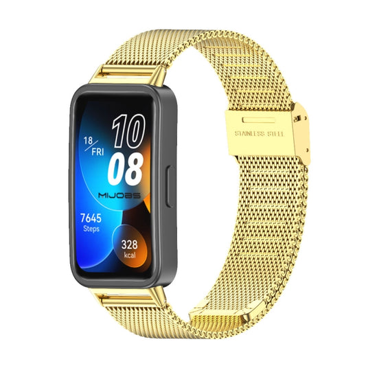 For Huawei Band 8 / 9 / 10 Mijobs Milan Buckle Stainless Steel Watch Band(Gold) - Watch Bands by MIJOBS | Online Shopping UK | buy2fix