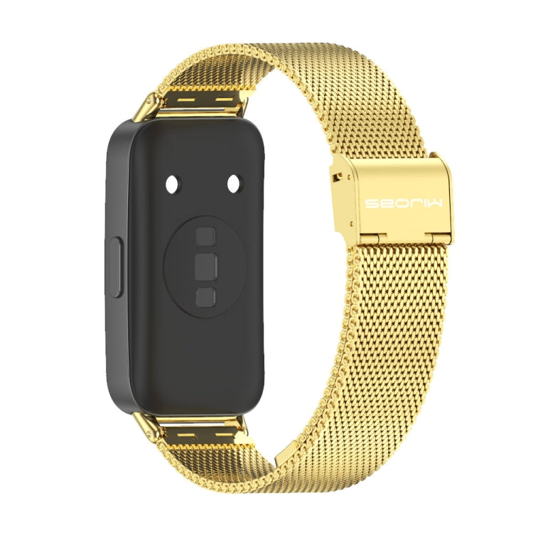 For Huawei Band 8 / 9 / 10 Mijobs Milan Buckle Stainless Steel Watch Band(Gold) - Watch Bands by MIJOBS | Online Shopping UK | buy2fix