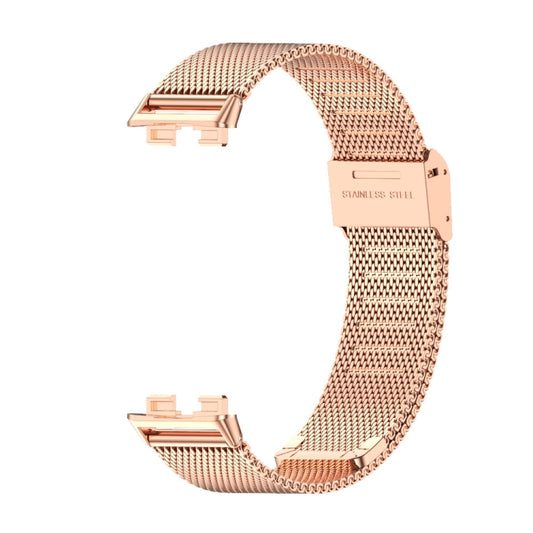 For Huawei Band 8 / 9 / 10 Mijobs Milan Buckle Stainless Steel Watch Band(Rose Gold) - Watch Bands by MIJOBS | Online Shopping UK | buy2fix