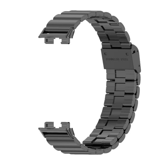 For Huawei Band 8 / 9 / 10 Mijobs Bamboo Buckle Stainless Steel Watch Band(Black) - Watch Bands by MIJOBS | Online Shopping UK | buy2fix