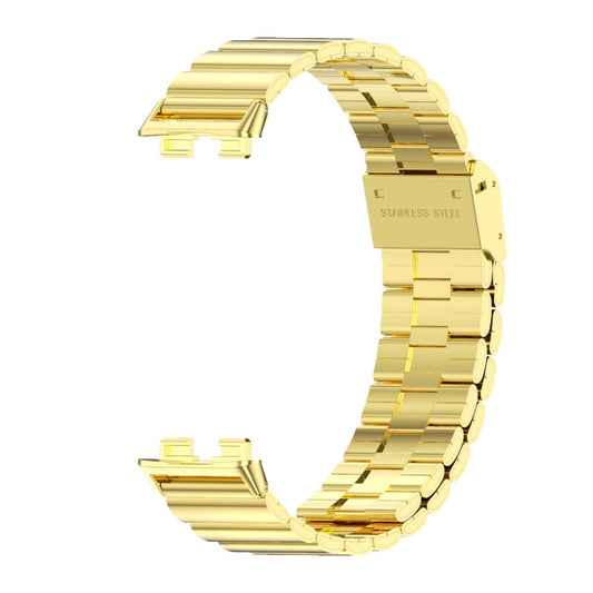 For Huawei Band 8 / 9 / 10 Mijobs Bamboo Buckle Stainless Steel Watch Band(Gold) - Watch Bands by MIJOBS | Online Shopping UK | buy2fix