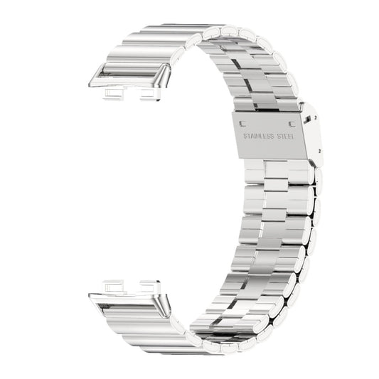 For Huawei Band 8 / 9 / 10 Mijobs Bamboo Buckle Stainless Steel Watch Band(Silver) - Watch Bands by MIJOBS | Online Shopping UK | buy2fix