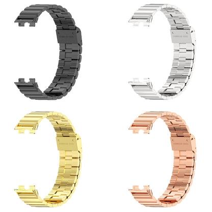 For Huawei Band 8 / 9 / 10 Mijobs Bamboo Buckle Stainless Steel Watch Band(Silver) - Watch Bands by MIJOBS | Online Shopping UK | buy2fix