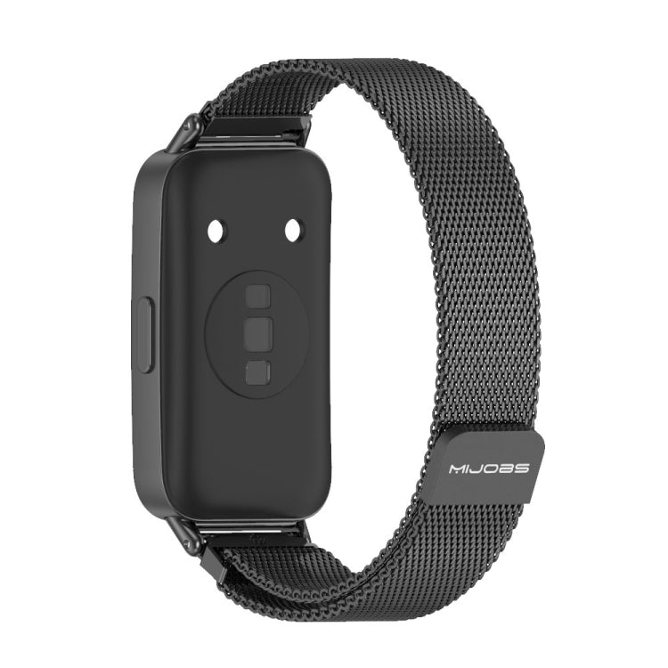 For Huawei Band 8 / 9 / 10 Mijobs Milan Magnetic Stainless Steel Watch Band(Black) - Watch Bands by MIJOBS | Online Shopping UK | buy2fix