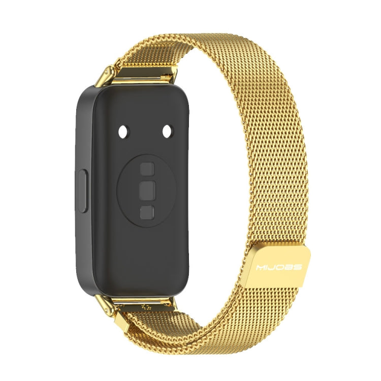 For Huawei Band 8 / 9 / 10 Mijobs Milan Magnetic Stainless Steel Watch Band(Gold) - Watch Bands by MIJOBS | Online Shopping UK | buy2fix