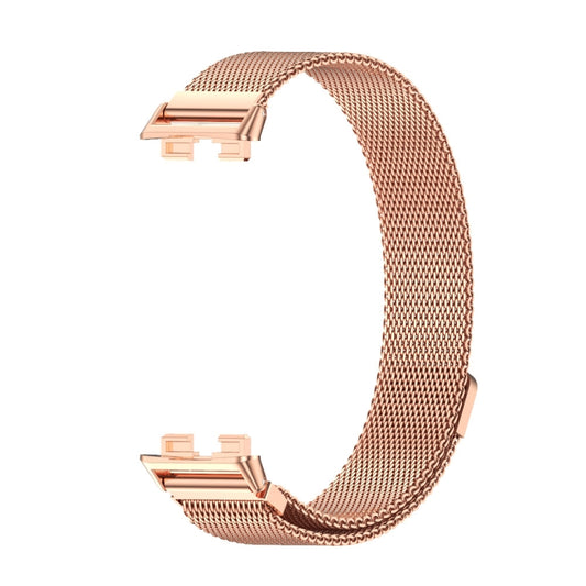 For Huawei Band 8 / 9 / 10 Mijobs Milan Magnetic Stainless Steel Watch Band(Rose Gold) - Watch Bands by MIJOBS | Online Shopping UK | buy2fix