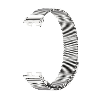 For Huawei Band 8 / 9 / 10 Mijobs Milan Magnetic Stainless Steel Watch Band(Silver) - Watch Bands by MIJOBS | Online Shopping UK | buy2fix