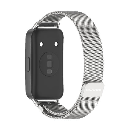 For Huawei Band 8 / 9 / 10 Mijobs Milan Magnetic Stainless Steel Watch Band(Silver) - Watch Bands by MIJOBS | Online Shopping UK | buy2fix