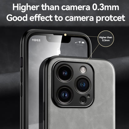 For iPhone 14 Pro Max Skin Feel Magnetic Leather Back Phone Case(Light Grey) - iPhone 14 Pro Max Cases by buy2fix | Online Shopping UK | buy2fix