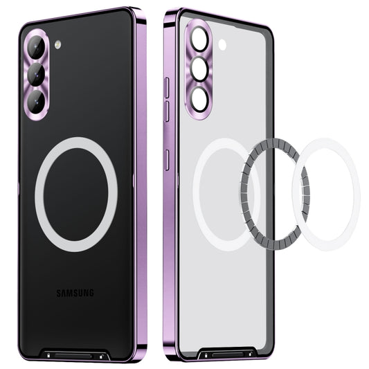 For Samsung Galaxy S24+ 5G MagSafe Magnetic Frosted Metal Phone Case(Purple) - Galaxy S24+ 5G Cases by buy2fix | Online Shopping UK | buy2fix