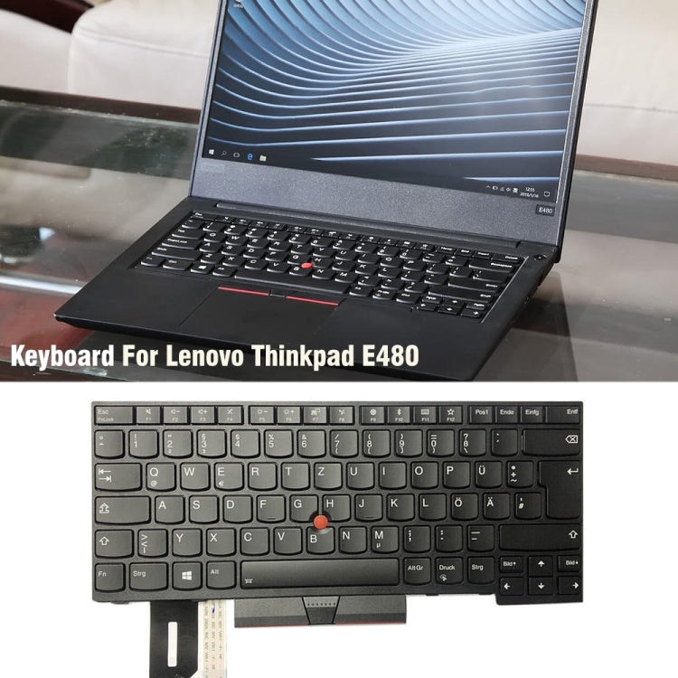 For Lenovo Thinkpad E480 E485 T480s L480 German Version Laptop Keyboard - Lenovo Spare Parts by buy2fix | Online Shopping UK | buy2fix
