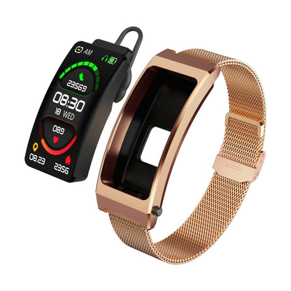 K13S 1.14 inch TFT Screen Milanese Metal Strap Smart Call Bracelet Supports Sleep Management / Blood Oxygen Monitoring(Rose Gold) by buy2fix