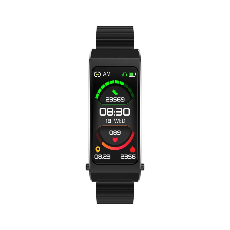 K13S 1.14 inch TFT Screen Slub Steel Strap Smart Calling Bracelet Supports Sleep Management/Blood Oxygen Monitoring(Black) by buy2fix