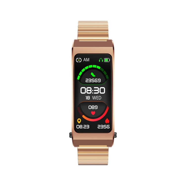 K13S 1.14 inch TFT Screen Slub Steel Strap Smart Calling Bracelet Supports Sleep Management/Blood Oxygen Monitoring(Rose Gold) by buy2fix