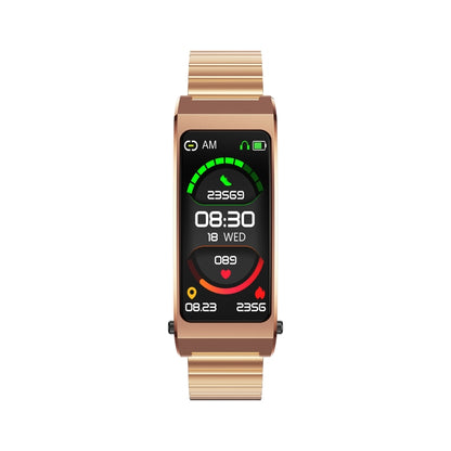 K13S 1.14 inch TFT Screen Slub Steel Strap Smart Calling Bracelet Supports Sleep Management/Blood Oxygen Monitoring(Rose Gold) by buy2fix