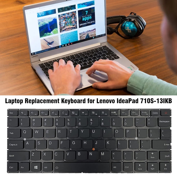 For Lenovo IdeaPad 710S-13IKB 710S-13ISK US Version Backlight Laptop Keyboard - Lenovo Spare Parts by buy2fix | Online Shopping UK | buy2fix