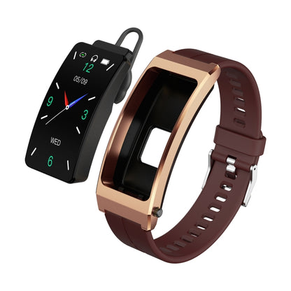 K13S 1.14 inch TFT Screen Leather Strap Smart Calling Bracelet Supports Sleep Management/Blood Oxygen Monitoring(Rose Gold) by buy2fix