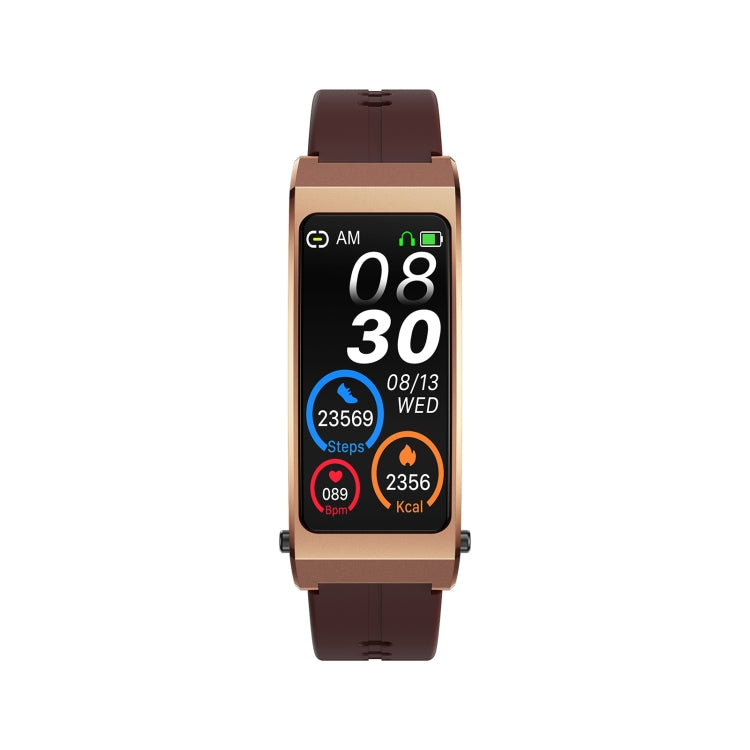 K13S 1.14 inch TFT Screen Leather Strap Smart Calling Bracelet Supports Sleep Management/Blood Oxygen Monitoring(Rose Gold) by buy2fix