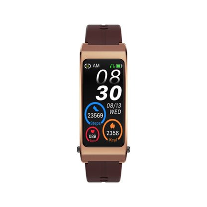 K13S 1.14 inch TFT Screen Leather Strap Smart Calling Bracelet Supports Sleep Management/Blood Oxygen Monitoring(Rose Gold) by buy2fix