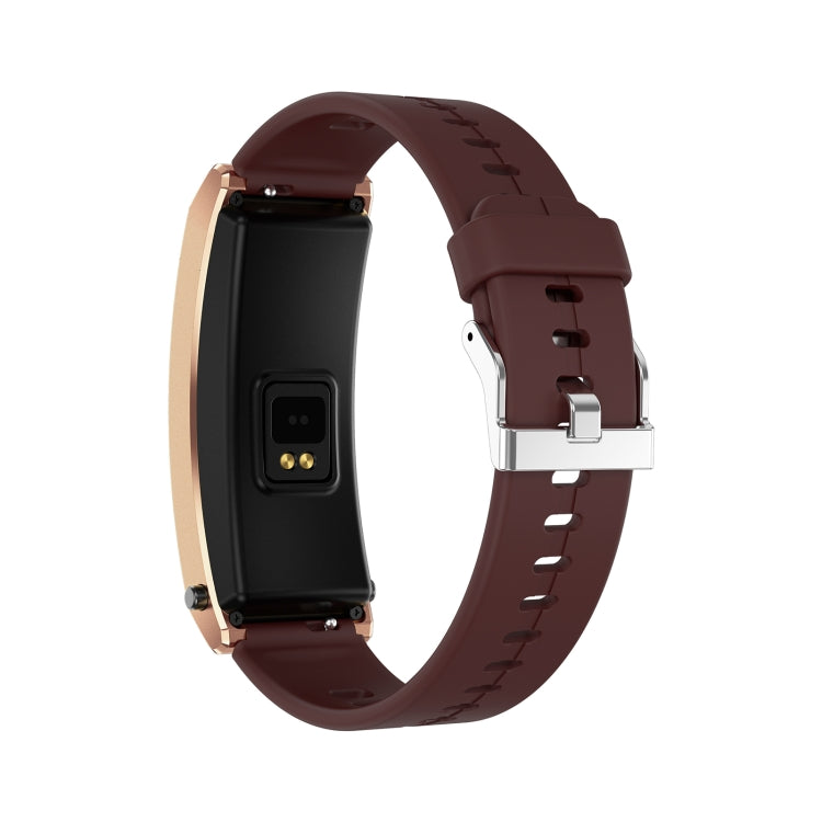 K13S 1.14 inch TFT Screen Leather Strap Smart Calling Bracelet Supports Sleep Management/Blood Oxygen Monitoring(Rose Gold) by buy2fix