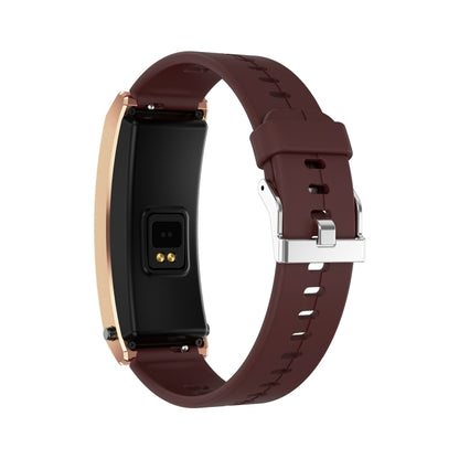 K13S 1.14 inch TFT Screen Leather Strap Smart Calling Bracelet Supports Sleep Management/Blood Oxygen Monitoring(Rose Gold) by buy2fix