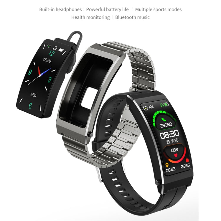 K13S 1.14 inch TFT Screen Leather Strap Smart Calling Bracelet Supports Sleep Management/Blood Oxygen Monitoring(Rose Gold) by buy2fix